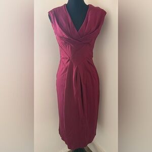 Banana Republic Burgundy Pleated Dress